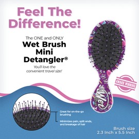 WetBrush Mini Happy Hair UltraSoft Bristles Travel Perfect Brush Suitable for All Hair Types Mermaids & Unicorns