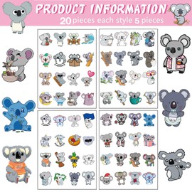 20 Sheets Koala Temporary Tattoos Stickers 320Pcs Cute Koala Bear Themed Birthday Party Favors Decorations Supplies for Goodie Bags Fillers Exchange Gifts School Prizes Game Rewards