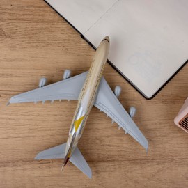 Bswath Model Airplane 1:300 Scale Model Etihad Airbus 380 Model Plane Metal Alloy Model for Gift and Decoration