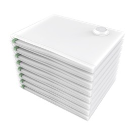 iCatchy Vakuum-Kompressions-Aufbewahrungsbeutel mit Reißverschluss für Reisen und Zuhause, wiederverwendbare Vakuum-Aufbewahrungsbeutel, transparent, wasserdicht, Gepäck-Organizer für Kleidung (70 x