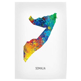 artboxONE Poster 30 x 20 cm Somalia Watercolour Map - Somalia Painting Somalia