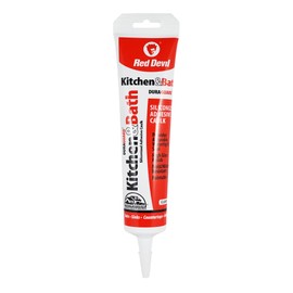 Red Devil 0445 Silicone Acrylic Caulk & Sealant, 100% Waterproof, Paintable, Clear Caulking for Kitchen, Bathroom, Window, With Duraguard, 5.5 oz, Clear, Made in USA