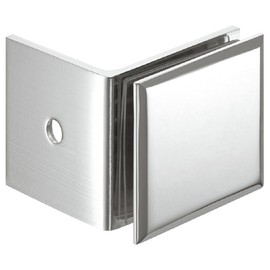 Gedotec Angle Glass Holder for Showers, Glass Clamp Holder for Wall Mounting, Point Holder, Polished Brass, Chrome, Glass Clamp Attachment for 90° Glass Front, 1 Piece, Shower Cubicle Holder, Glass