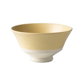 Asahi Koyo EC2402 Rice Bowl, Mino Ware, Yellow, Diameter 5.1 inches (13.1 cm) x Height 2.5 inches (6.4 cm), 1 Piece, Wide Mouth, Smooth Mouth, Smart Form, Made in Japan, Asahi Pottery, Modern Rice