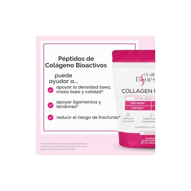 Péptidos de colágeno FORTIBONE Premium para la salud ósea con