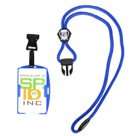 Specialist ID Blue Lanyard with Detachable Plastic Hook and 2-Card ID Badge Holder