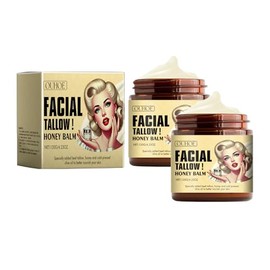 JeurLrok Whipped Beef Tallow and Honey Balm,Beef Tallow for Skin,Tallow Face Moisturizer,Tallow and Honey Balm,Grass Fed Grass Finished Face Cream 2pcs