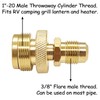 Uenede Brass Propane Gas Adapter 3/8" Flare Male to 1"-20