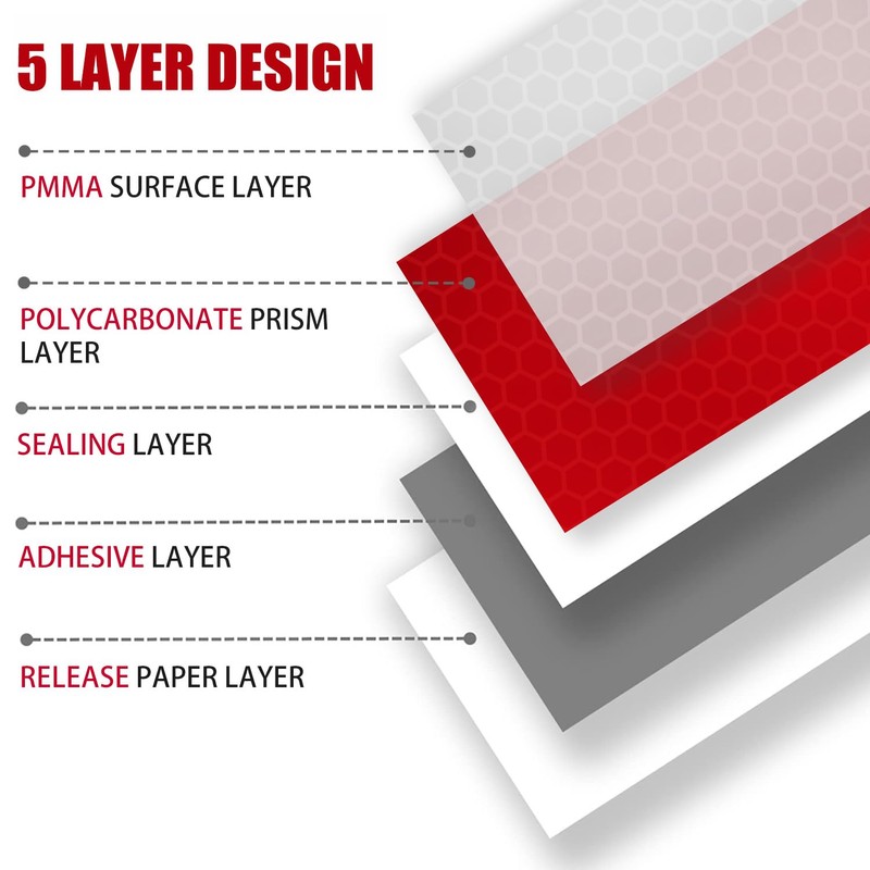 Duccinp Red Reflective Tape, 50mm x 10m - High Intensity