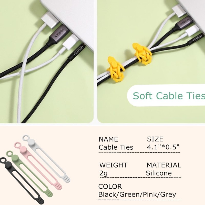 Cacovedo Silicone Headphone Organizer, 4-Port Data Cable Storage Case, Portable