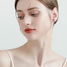 Micory Women's Earrings 925 Sterling Silver with 5A Cubic Zirconia Stud Earrings Jewellery Valentine's Day Mother's Day Birthday Gifts for Her Women Girlfriend, Cubic Zirconia, Cubic Zirconia