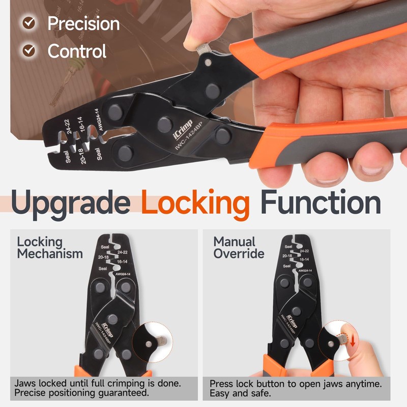 iCrimp Ratchet Weather Pack Sealed Connector Crimping Tool, Wire Crimper