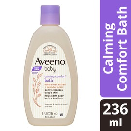 Aveeno Baby Calming Comfort Bath with Relaxing Lavender & Vanilla Scents, Hypoallergenic & Tear-Free Formula, Paraben- & Phthalate-Free, 8 fl. oz