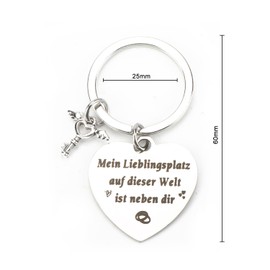 OBEISN Stainless Steel Keyring Gift for Girlfriend, Sister or Good Friend, Ideal as a Small Birthday Gift or Motivational Gift, Gifts for Girlfriend, Girlfriend Gift, silver