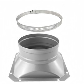 4 Inch Duct Connector Flange, Metal Straight Pipe Flange Square to Round Interface Air Duct for Ventilation,Cooling, Heating and Air Conditioning Systems,whit Adjustable Hose Clamp