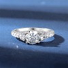 Moissanite Rings, S925 Sterling Silver 1 Carat Round Cut Diamond