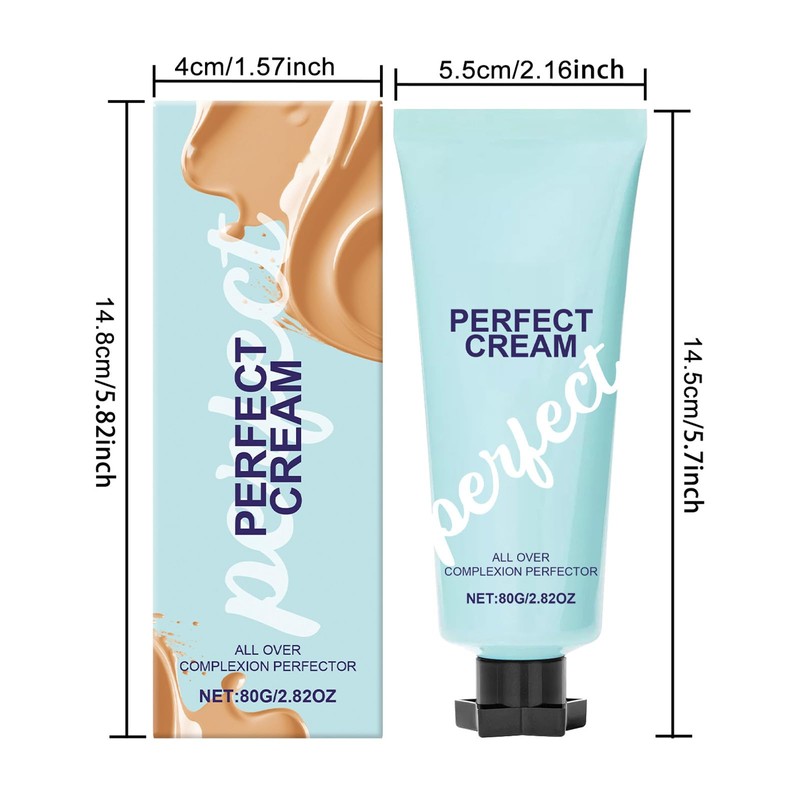 2 Feuchtigkeitsspendende Concealer-Creme, Langanhaltende CC Creme, Wasserfester und Schweißfester Hautfarben-Concealer,