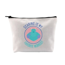 G2TUP Cartoon Monsters Organizer Scaring is My Favorite Workout Sully Fur Monsters Travel Makeup Bag (Scaring Makeup Bag)