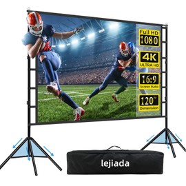 lejiada Projector Screen and Stands, Upgraded Large Projections Screens Easy to Setup 102H''*104W'' 16:9 Perfectance for Business Presentations, Meetings, Home, Outdoor Movie Nights, Film Festivals