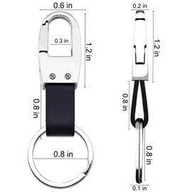 Ikacvb Key Chains For Car Keys Mental keychains for Men Dad Husband Llaveros Para Carros Unique Leather Keychain Gifts For Him Christmas Practical