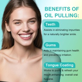 237 ml Coconut Oil Mouth Pulling Oil with Tongue Scraper, for Daily Teeth Cleaning