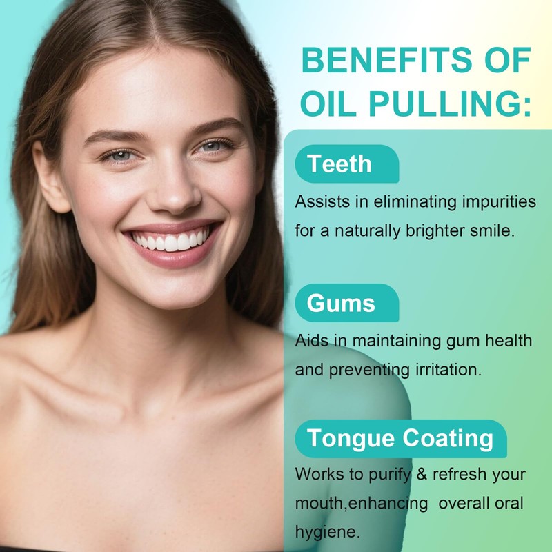 237 ml Coconut Oil Mouth Pulling Oil with Tongue Scraper,