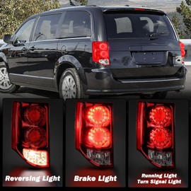 SOCKIR LED Tail Lights Assembly Compatible with 2011-2020 Dodge Grand Caravan OE Replacement Taillights Brake Rear Lights One Pair Includes Driver and Passenger Sides