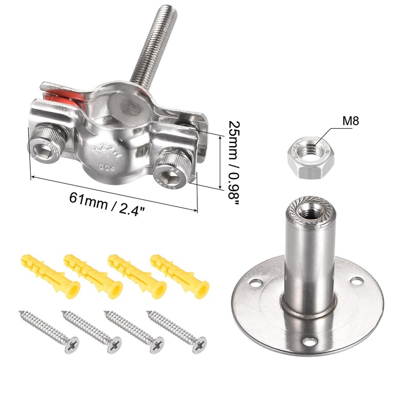sourcing map Wall Mount Ceiling Mount Pipe Support, 304 Stainless