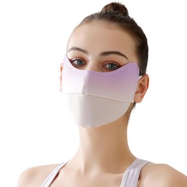 BLOOPIC UV Protection Mask, Sun Protection Mask, Cooling Mask, UPF50+ UV Protection, 99% Cooling Ice Silk, 3D Structure, Small Face, Cool To The Touch, Mesh, Easy Breathing, UV Protection, Washable