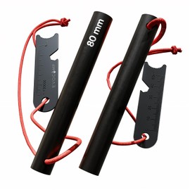 EVOCAMP Outdoor Fire Steel 8 cm, Heavy Duty Fire Starter, Durable Flint with Holding Cord, Lightweight and Compact 40 g, Survival Equipment for Bushcraft, Trekking, Festivals & Camping, 2 Pieces