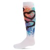 MeMoi Graffiti Heart Girls Cotton Blend Knee High Socks White