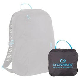 Lifeventure Ultra Lightweight, Compact, Foldable Backpack Made From Recycled Fabrics, For Sport, Travelling, Walking and Hiking, 16 Litre,Black