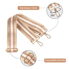 Shoulder Strap for Bags, 3.8 cm Wide Shoulder Strap, SUPRROW Bag Strap, Adjustable Length, 70-129 cm, Shoulder Strap for Shoulder Bag, Carry Bags and Handbags, DIY Accessories for Bag (Khaki)