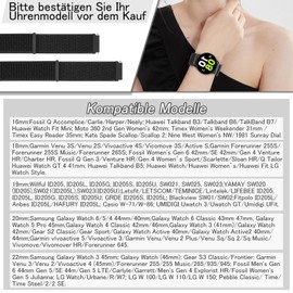 YCHDDER Fabric Nylon Watch Straps, 16 mm, 18 mm, 19 mm, 20 mm, 22 mm, Quick Release Strap, Adjustable, Breathable, Woven Sports Bands, Replacement Strap for Men and Women