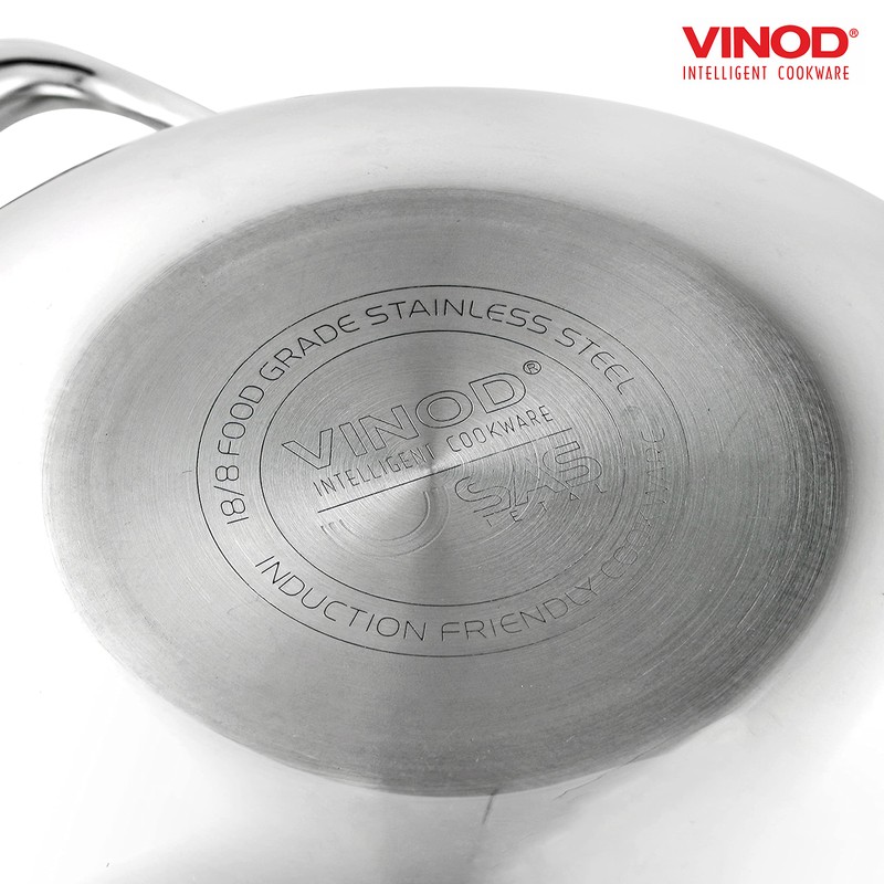Vinod Platinum Triply Stainless Steel Kadai | Suitable For Indian