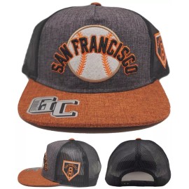 GC San Francisco New GC Trucker Giants Mesh Gray Black Orange Era Snapback Hat Cap