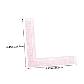 SEWACC 3 Pcs Clear Square Ruler Sewing and Crafting Durable Plastic Measuring Tools with Right Angle Markings for Accurate Clothing Pattern Drafting