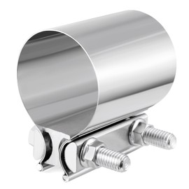 GaRhomxy 2.5 "Exhaust Clamp 304 Stainless Steel Heavy-Duty Lap Joint Band Clamp, Used for Mufflers, Catalytic Converters, Exhaust Pipes (1 Pack)