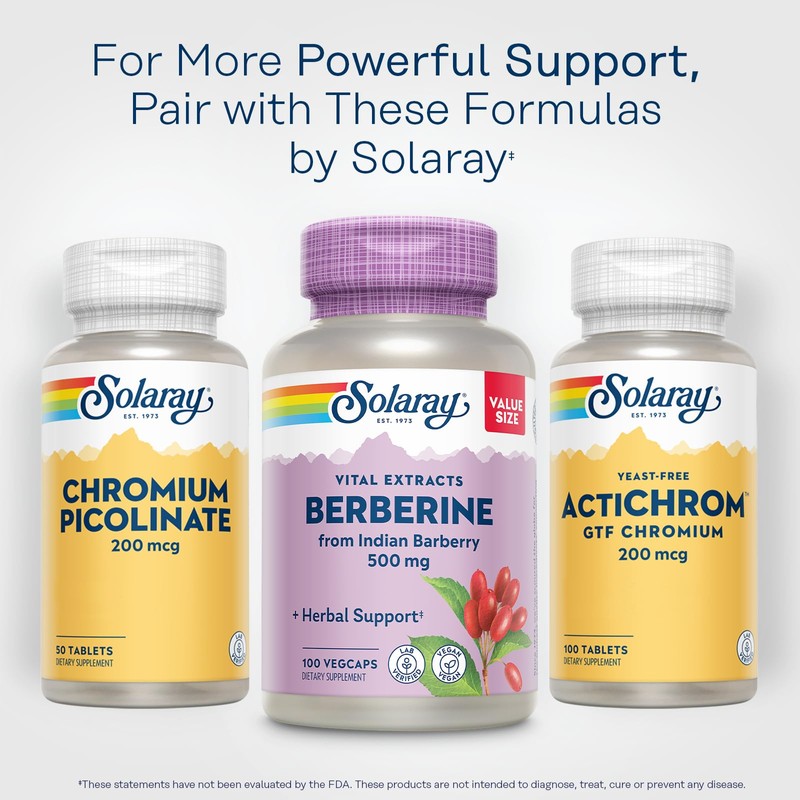 SOLARAY Berberine 500mg - Berberine Supplement for a Healthy, Active