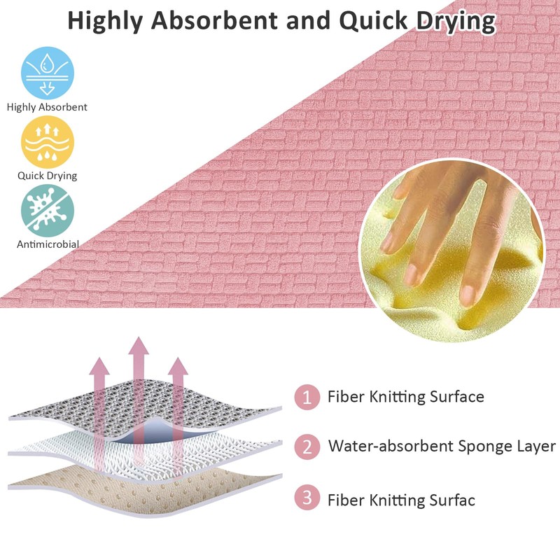 Niuoppy 2Pcs Dish Drying Mat, 38x50cm Highly Absorbent Draining Board