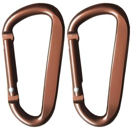 Cute Carabiner Clip, 3" Aluminum Alloy Caribeener D Ring, Spring Snap Hook for Keychain Clip(2pack Bronze)
