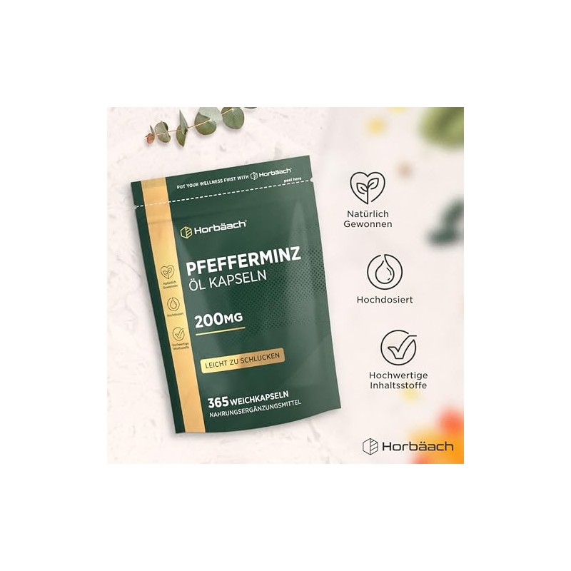 Horbaach Peppermint Oil Capsules 200 mg from Peppermint Oil |