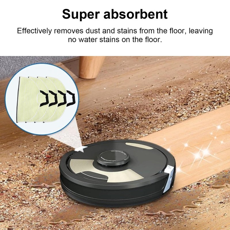 4Pcs Vacuum Mop Replacement Pads, Reusable Mop Cloth Pad Microfiber