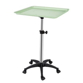 Salon Rolling Tray, Height Adjustable Tattoo Tray Rolling Cart, Storage Utility Trolley for Spa, Beauty Salon Service, Hairdresser Cart with Wheels, Black (Green)