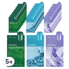 Mediheal Daily Solution Mask Pack 3-Piece Set, 30 Packs, 5 Packs / 메디힐 데일리 솔루션 마스크팩 3종 세트, 30개입, 5개