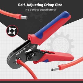 GOOPOOL Crimping Plier Set, 0.25-10mm² Ferrule Crimper Tool, Self-Adjustable Ratchet Bootlace Cables Crimp Tools, Electrical Cable Lug Pliers Kit