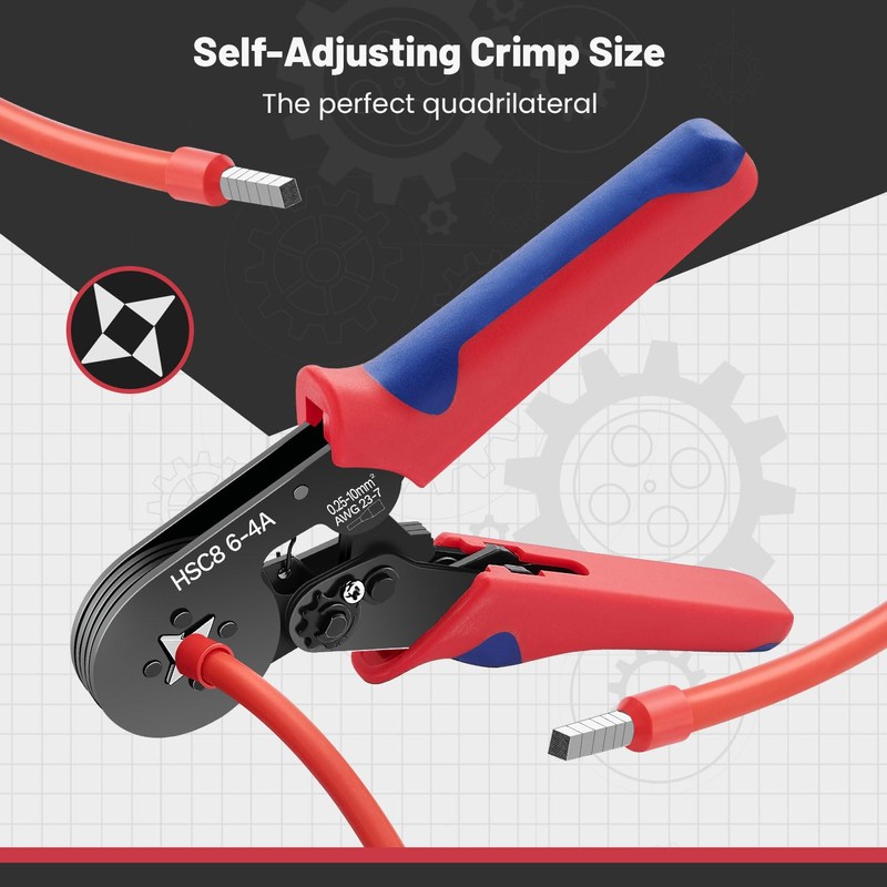 GOOPOOL Crimping Plier Set, 0.25-10mm² Ferrule Crimper Tool, Self-Adjustable Ratchet