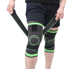 Spardar 2 pcs Rodilleras Deportivas, Rodilleras de Compresión para Dolor de articulaciones Rodillera Deportiva Elastica con Tensión de la Banda Rodilla de Soporte para Correr Gym Bicicleta, Grande
