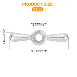 sourcing map 01-5095 Hose Bib Tee Handle,2Pcs Metal Outside Hose Bib Handle Replacement,16 Point Broach Outside Faucet Hose Sillcock Tee Handle (Silver)