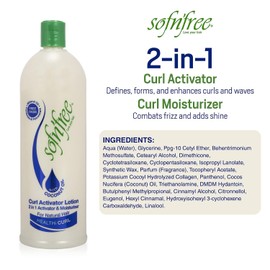SOF N' FREE Moisturizer & Curl Activator for Natural Hair, Soft Curls, and Waves 25.36 fl oz / 750ml